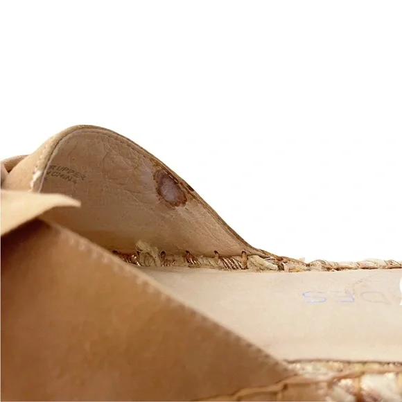 J/Slides Ritsy Slip On Espadrilles Beige Suede Leather Bow Slides Handcrafted - Picture 7 of 12